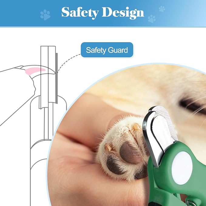 Swihauk Heavy Duty Dog Nail Clippers and Trimmers, Professional Pet Nail Clippers with Nail File for Dogs Cats Small Animal, Claw Clippers with Safety Guard to Prevent Over-Cutting, Green