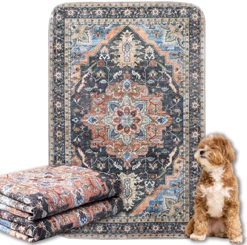 Non-Slip Washable Pee Pads for Dogs, 2 Pack Super Absorbent and Leak-Proof Reusable Puppy Pads, Pet Training Pads Protect Against Urine Leakage, Soft, Quick-Dry(24x36In)