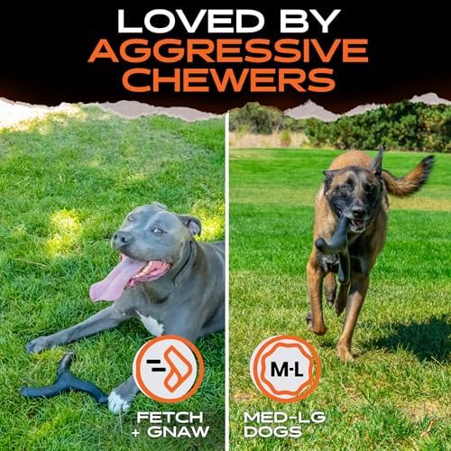 Monster K9 Indestructible Dog Toy – Lifetime Replacement - Durable Chew Toy for Aggressive Chewers - Safe Non-Toxic Natural Rubber - Chew, Tug & Fetch - Tough, Heavy Duty - Med/Large Breed, 8” Wide