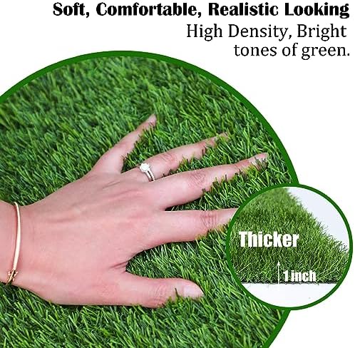 GLOBREEN Fake Grass Pad for Dogs Potty, 19" x 29" Pets Puppy Artificial Turf Pee Pads, Thick & High Drainage for Indoor Outdoor Use
