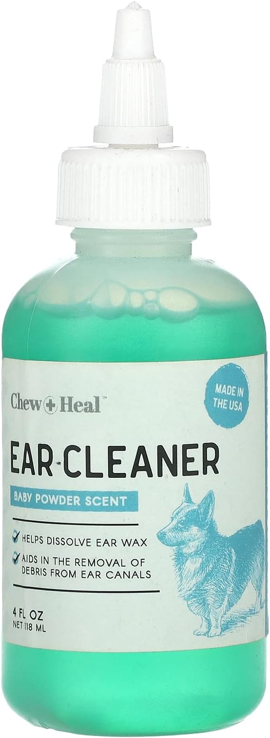 Dog Ear Cleaner Solution - 4 oz Dropper - Pet Ear Wash for Dogs & Cats | To Prevent Infections & Remove Wax - Soothing Aloe, Witch Hazel & Tea Tree Oil - Gentle, Vet-Approved Formula
