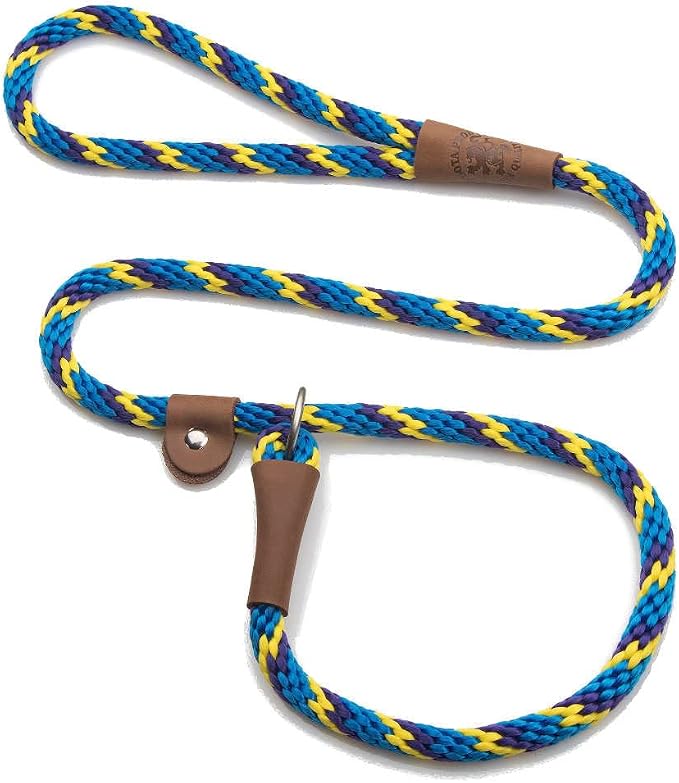 Mendota Pet Slip Leash - Dog Lead and Collar Combo - Made in The USA - Sunset, 1/2 in x 4 ft - for Large Breeds
