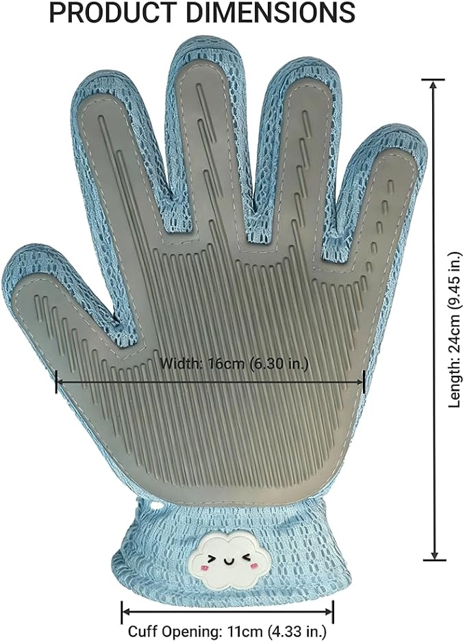 MEUOMIW Pet Hair Remover Glove, Efficient Dog & Cat Grooming Glove, Deshedding Brush for Shedding Control, Perfect for Bathing, Massage and Short/Long Fur (1-Pack, Right-Hand)
