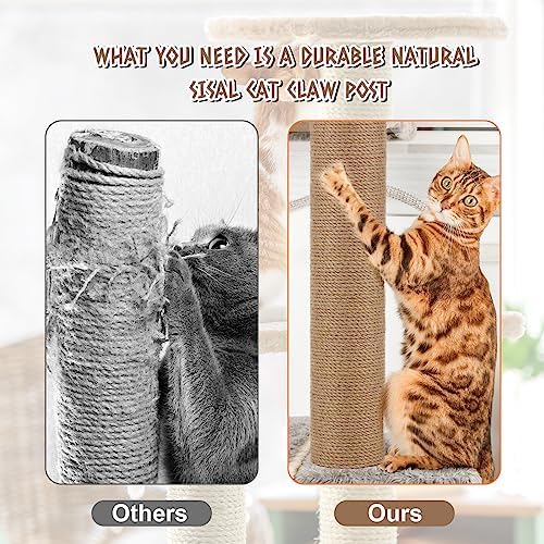4 PCS M8 Cat Scratching Post Replacement, 15.7 x 3.1 Inches Cat Tree Replacement Post Jute Pole for Indoor Cats with M8 Screws, for Kitten Tree Tower Spare Cat Furniture Accessories