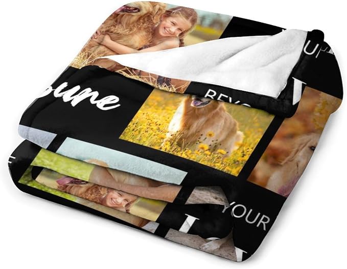 Artsadd Personalized Memorial Blanket with Pictures Pet Loss Sympathy Gift in Memory of Dog Cat Custom Photo Blanket