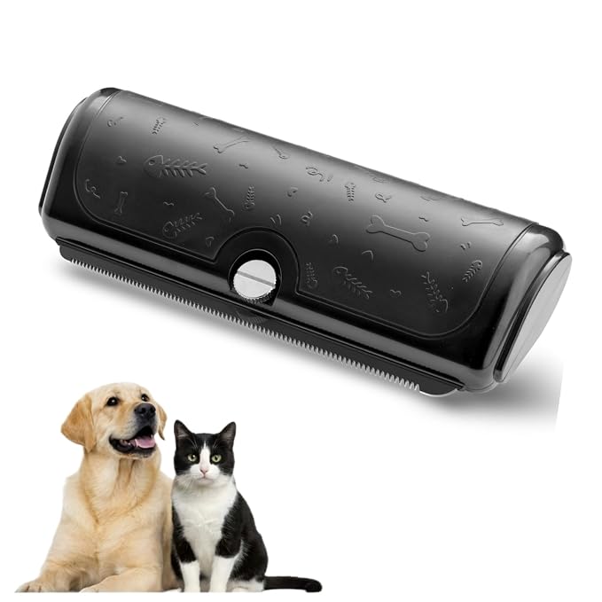 Dog and Cat Deshedding Brush for Short Hair Pets, Black | Metal shedding blade for loose fur, short to medium coats and daily grooming