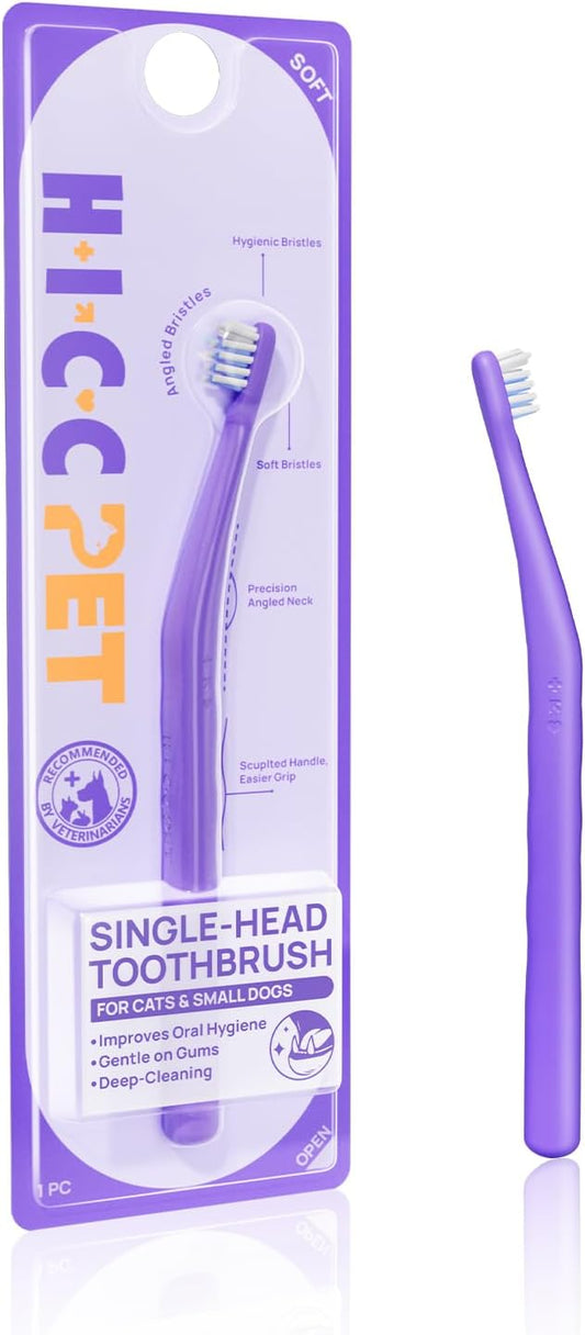 HICC PET Toothbrush for Cats & Small Dogs,Ergonomic Pet Toothbrush for Easy Teeth Cleaning,Gentle on Gums, Cat & Dog Oral Care – Toothpaste Not Included