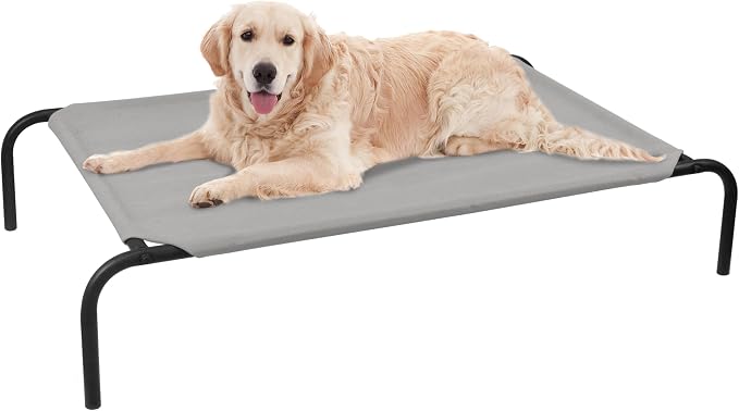 Elevated Dog Bed for Large Dogs, Raised Dog Bed with Breathable Mesh, Non Slip, Easy to Clean, 50.5 Inches, Grey