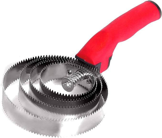 BOTH WINNERS Reversible Stainless Steel Curry Comb with Soft Touch Grip (Red)