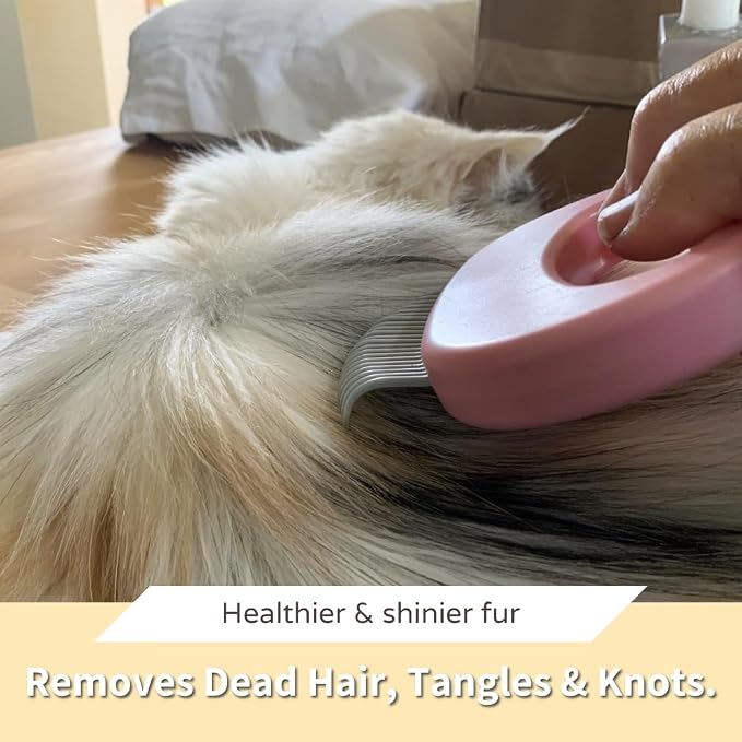 Leo's Paw The Original Pet Hair Removal Massaging Shell Comb | Soft Deshedding Brush Grooming and Shedding Matted Fur Remover Dematting tool for Long and Short Hair Cat Dog Puppy Bunny