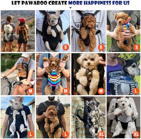 Pawaboo Pet Dog Carrier Backpack, Adjustable Pet Front Cat Dog Carrier Backpack Bag for Small Medium Dogs Cats Puppies, Legs Out, Easy-Fit for Traveling, L, Denim Blue