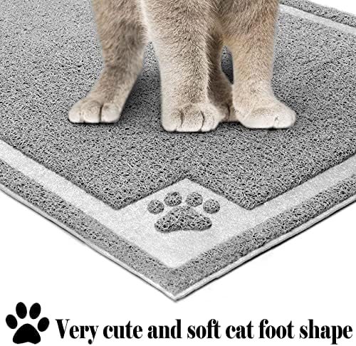 UPSKY Large Cat Litter Mat Trapper 35"×23", Waterproof, Non-Slip, Gray