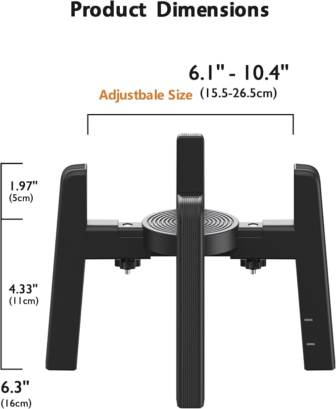 CZPET Dog Bowl Stand with Adjustable Width [Stand Only], Elevated Pet Water & Food Feeder for Medium Dogs, Stable and Anti-Slip Raised Bowl