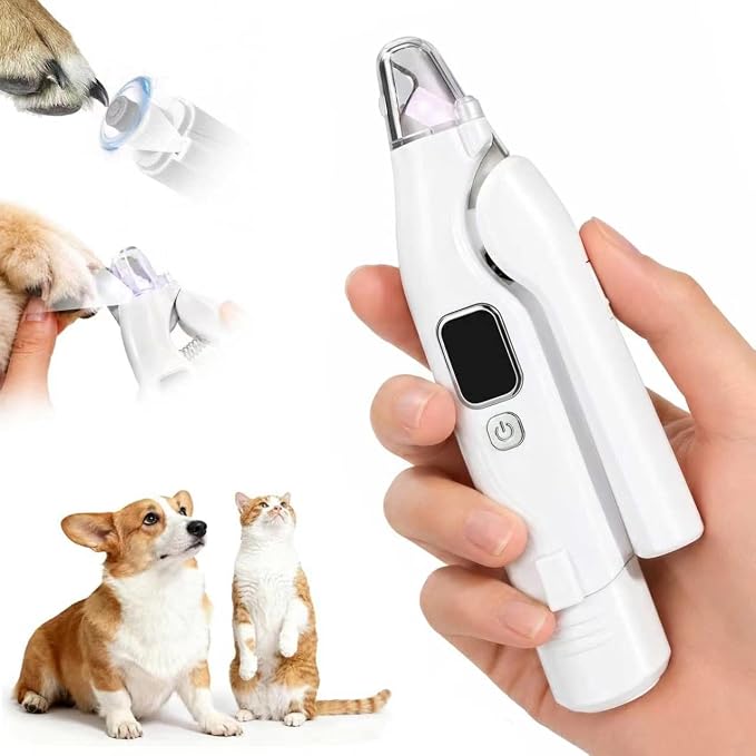 2-in-1 Dog Nail Clippers with LED Light, Rechargeable Pet Nail Grinder for Small Dogs & Cats, 4-Speed Quiet Painless Claw Trimmer with 2026 Upgraded Safety Guard to Avoid Overcutting