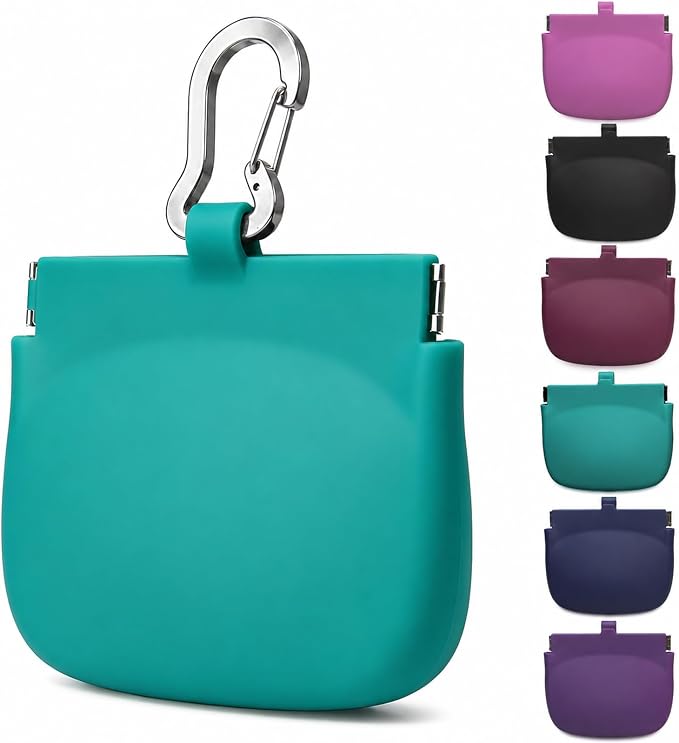 1 Cup Silicone Dog Treat Pouch, Dog Training Treat Bag, Green | One-Hand Use, Auto-Closes, No Spills When Inverted, Carabiner Keeps Pouch Secure, Easy to Clean, Holds Dry or Wet Dog Food