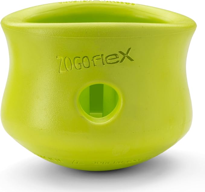 WEST PAW Zogoflex Toppl Interactive Treat Dispensing Puzzle Dog Toy for Mental Stimulation & Enrichment-Holds Kibble & Treats-Lickable, Freezable & Dishwasher Safe-Made in USA-XL-Granny Smith Green