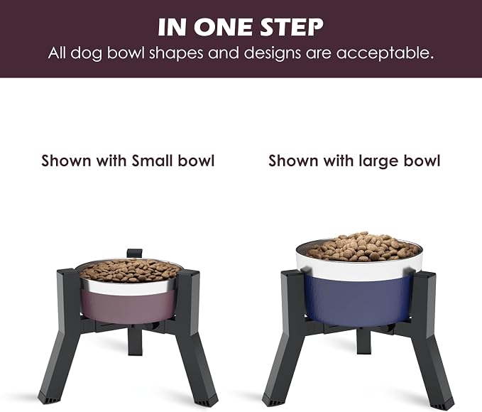 SHAINFUN Elevated Dog Bowls Adjustable Width Stand for 5.2-7.8" Wide Bowls, Food and Water Feeder for Medium Small Dogs, 7.8in Tall (Bowl Not Included)