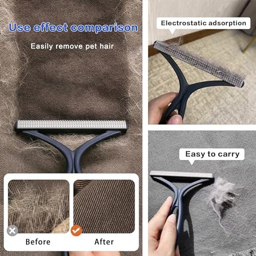 3-Pack Pet Hair Removal Tool, Dog & Cat Hair Remover, Carpet Rake