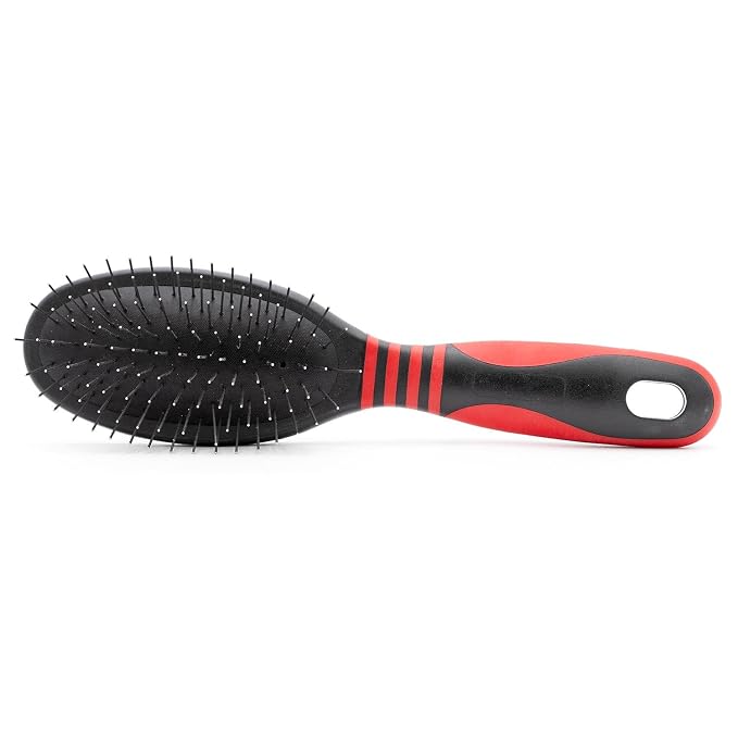 Jeffers Pet Single Sided Pin Brush for Dogs Cats Horses, Patented Pin Pad, Durable Bristles, Detangling Grooming Brush for Medium to Long Hair, Smooth Finish, Tangle Free Coat, Travel Size - Medium