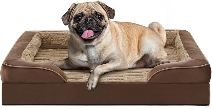 FURTIME Orthopedic Small Dog Bed, Waterproof Dog Beds, 28x23x6.5 Supportive Foam Pet Couch Bed with Removable Washable Cover and Nonskid Bottom