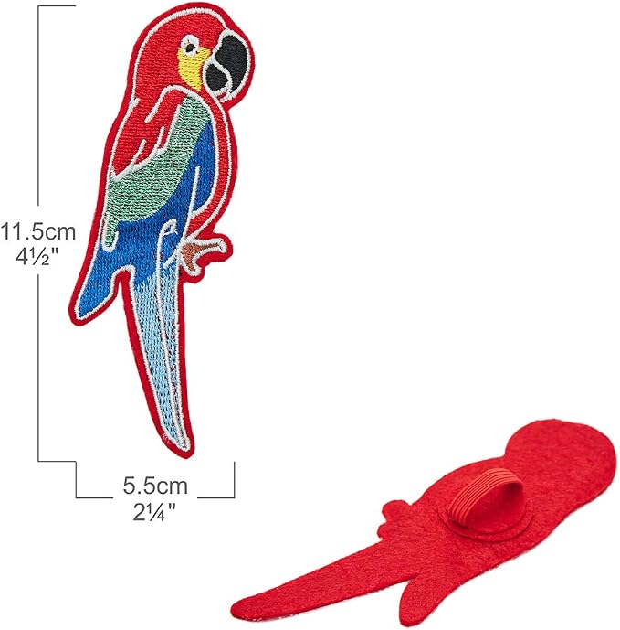 Blueberry Pet 10 Patterns Fun Parrot Adjustable Dog Collar with Detachable Décor, Small, Neck 12"-16"