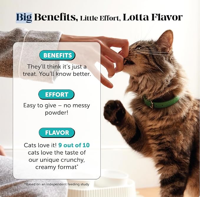 Cat Calming Treats for Anxiety Relief - Dual Texture Crunchy Creamy Calming Chews for Cats - Feline Stress Relief Behavior Support for Travel, Vet Visits, Grooming, Separation Anxiety (90-Day Supply)