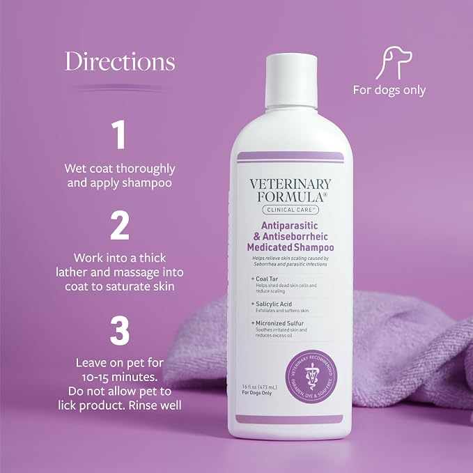 Veterinary Formula Clinical Care Antiparasitic & Antiseborrheic Wash, 16 oz