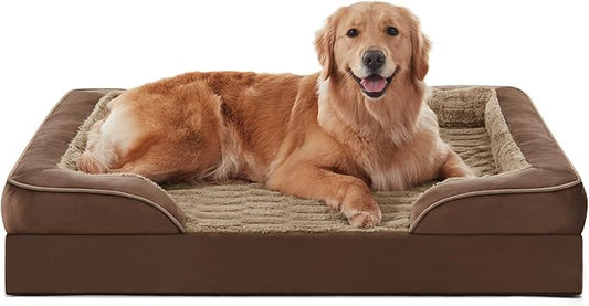 FURTIME Orthopedic Large Dog Bed, XL Waterproof Dog Beds, 42x35x6.5 Supportive Foam Pet Couch Bed with Removable Washable Cover and Nonskid Bottom