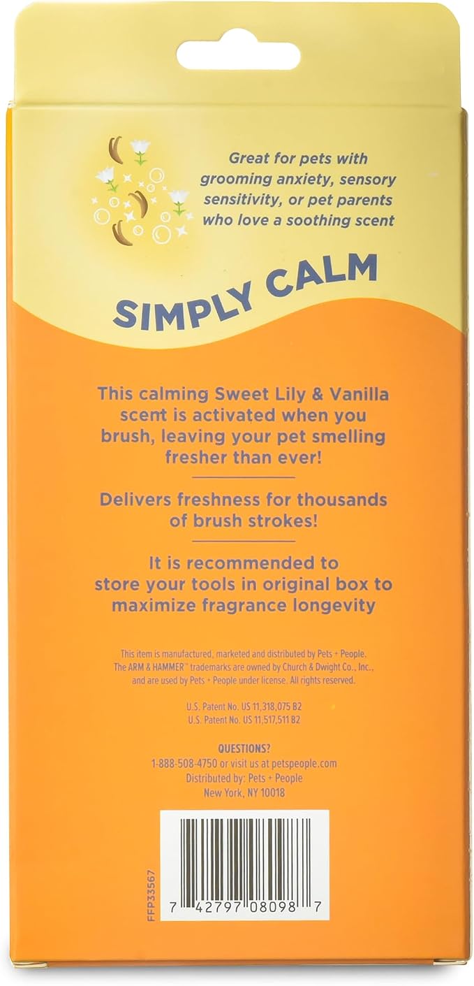 Arm & Hammer Deodorizing Slicker Dog Brush, Sweet Lily & Vanilla, 2-Pack | Fragrance transfer technology, baking soda infused, self-cleaning button, removes loose fur and tangles