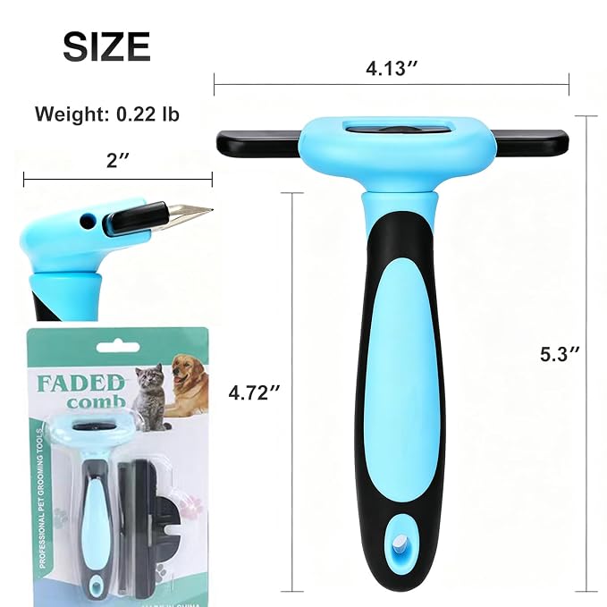Pet Grooming Brush, Stainless Steel Deshedding Tool for Dogs & Cats, Reduces Shedding Up to 95% for Short Medium Long Hair Dogs and Cats