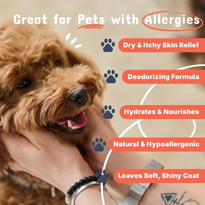 Pets are Kids Premium Oatmeal Shampoo for Itch Relief & Shiny Coat, 17 oz | Natural Itch Relief, Dry Skin Soother, Hydrated & Shiny Coat, with Aloe, Coconut & Baking Soda, Hypoallergenic, For Dogs