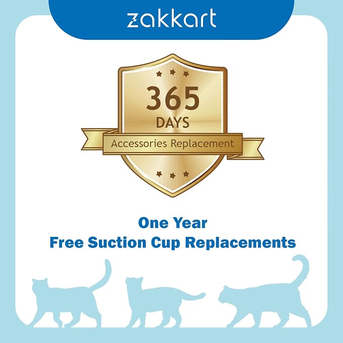 Zakkart Foldable Cat Hammock for Window - Cordless, Embeded Machine Washable Bed, Robust Metal Frame - Cat Window Perch for Large Cats and Kittens (White Bolster Bed, Large)