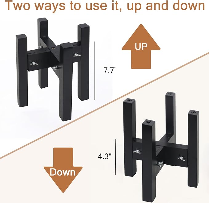 Elevated Dog Bowl Stand Adjustable Dog Food Holder 10”H Medium Black | 10” Elevated Dog Bowl Stand, Medium Dogs, Adjustable, Fits 7”-10” Bowls, Single Bowl Holder, Natural Bamboo, Classic Black