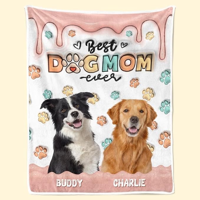 Pamaheart Custom Dog Face Blankets, Personalized Pet Photo Blanket, Fleece Dog Blankets, Customized Photo Throws, Dogs Dad Gifts, Pet Lover Gifts, Memorial Gift /25