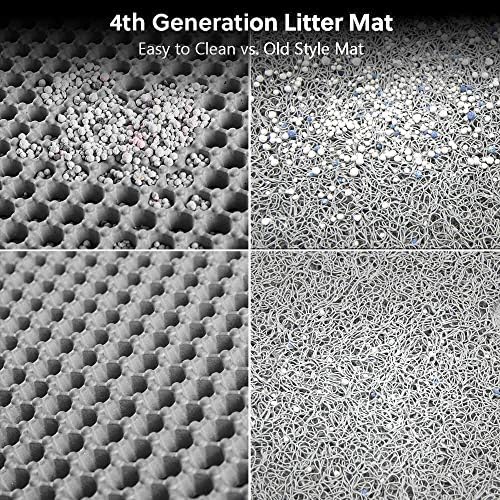WePet Cat Litter Mat, Kitty Litter Trapping Mat, Honeycomb Double Layer Mats, No Phthalate, Urine Waterproof, Easy Clean, Scatter Control, Catcher Litter Tray Box Rug Carpet