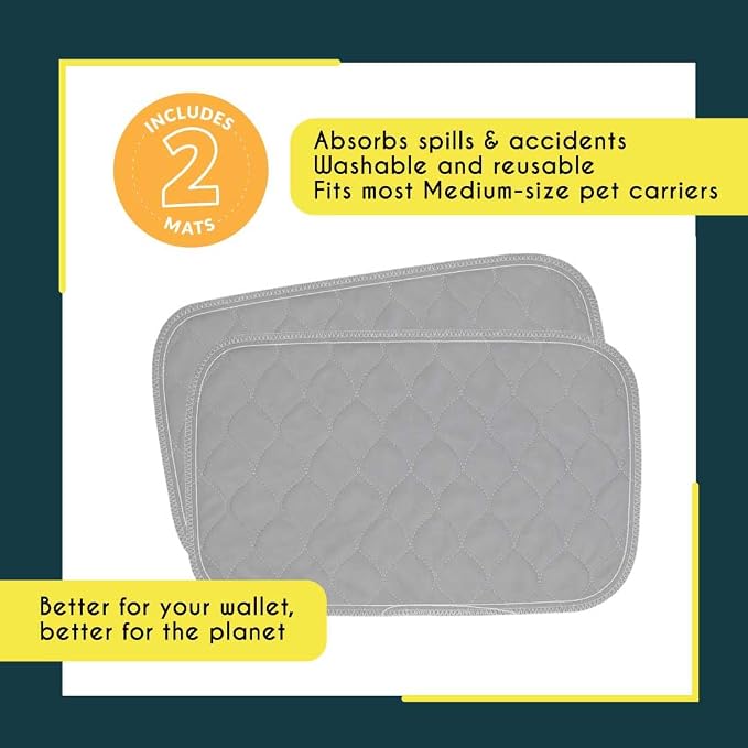 rocket & rex Washable Cat & Dog Carrier Pad, Reusable Liner Insert (2pk) | Waterproof, extra-small (17.5"x11"). Fits litter boxes, crates & travel carriers. OEKO-TEX certified, chemical-free.