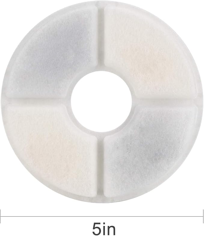 Wonder Creature Cat Water Fountain Filter Replacement, 6/8/12/16/8+4 Pack, Round Carbon Filters for 81oz/2.4L Stainless Steel Top Automatic Pet Fountain (12 Pack)