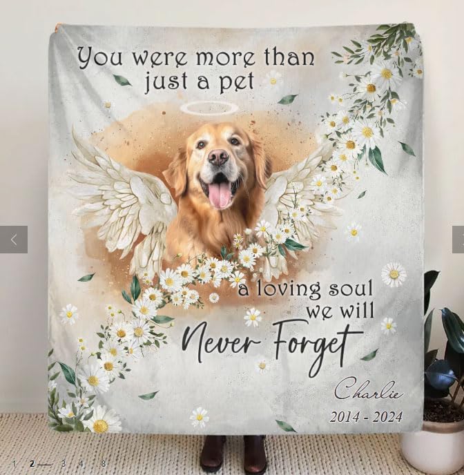 Pamaheart Custom Dog Face Blankets, Personalized Pet Photo Blanket, Fleece Dog Blankets, Customized Photo Throws, Dogs Dad Gifts, Pet Lover Gifts, Memorial Gift /20