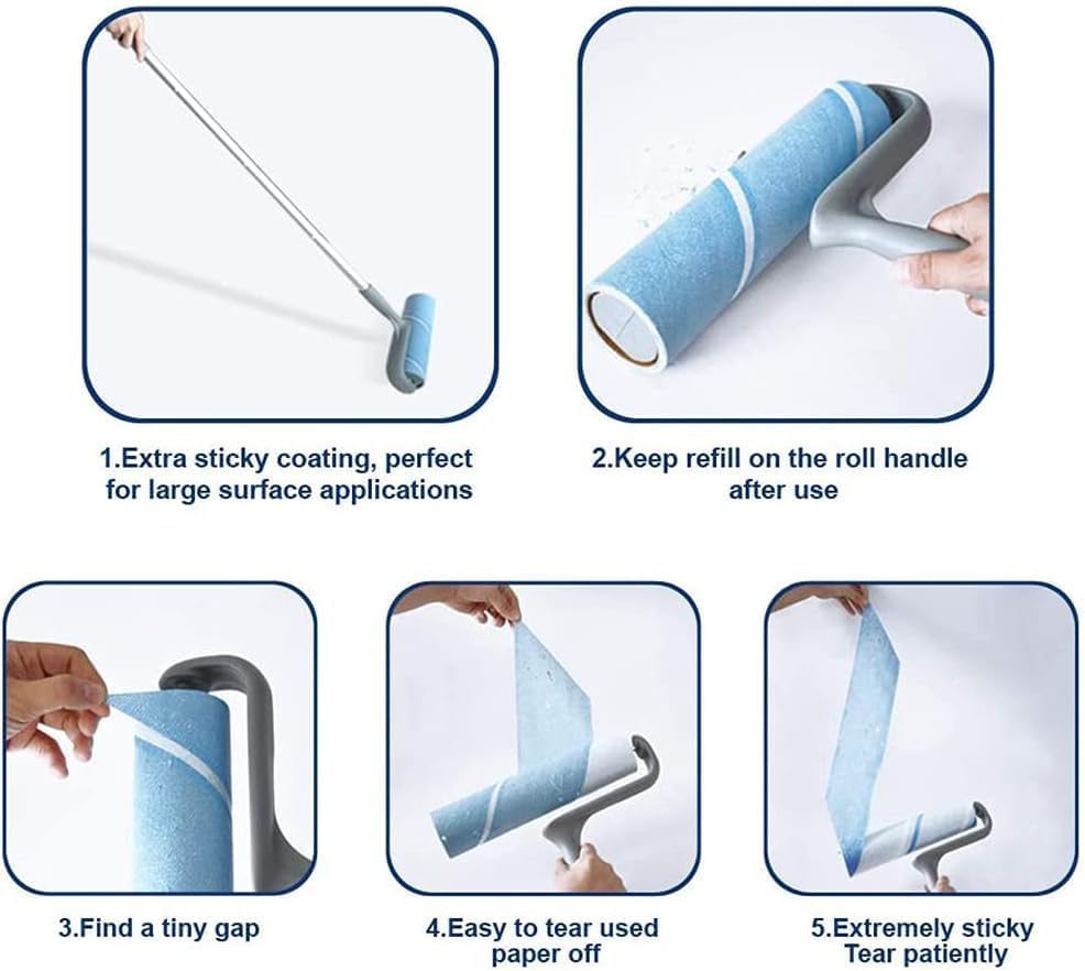 Layers Large Lint Roller Refill, Oversized Rollers, 10 in Wide 6 Packs