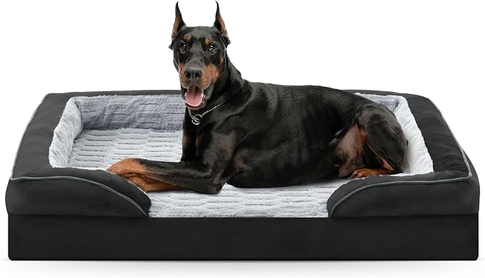 FURTIME Orthopedic Extra Large Dog Bed, Waterproof Dog Beds, 48x35x6.5 Supportive Foam Pet Couch Bed with Removable Washable Cover and Nonskid Bottom