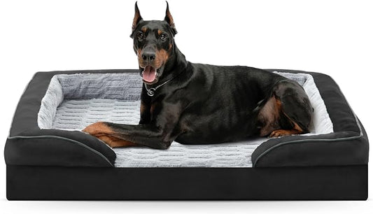 FURTIME Orthopedic Extra Large Dog Bed, Waterproof Dog Beds, 48x35x6.5 Supportive Foam Pet Couch Bed with Removable Washable Cover and Nonskid Bottom