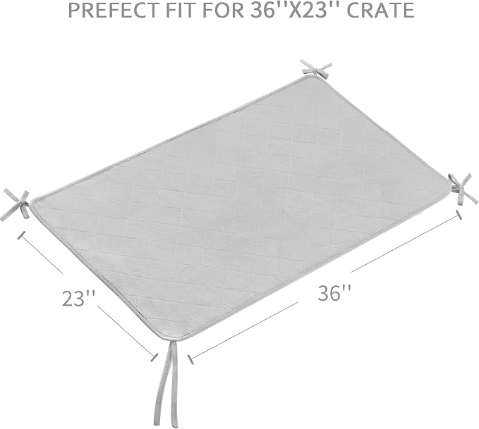 Waterproof Dog Crate Mat with Rope 2 Pack (36’’X23’’) | Washable Pee Pads for Dogs, Non-Slip Training Pads for Dogs, Fits 36 Inch Dog Crate