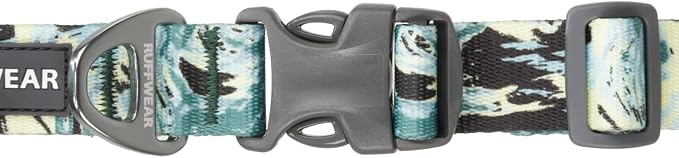 Ruffwear, Front Range Dog Collar, Adjustable Tubelok Webbing, Lightweight, Side Release Buckle, Aluminum V-Ring, Durable for Everyday Use, Sweeping Sage, 11"-14"