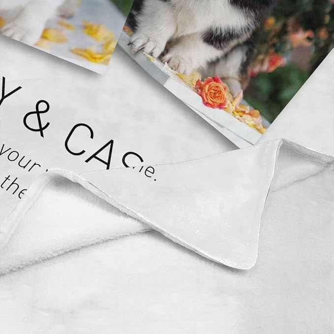 Artsadd Pet Memorial Gifts for Dogs Cats-Personalized Blanket with Photos and Name-in Loving Memory Gifts for Loved Ones Lost-Custom Remembrance Gifts Blankets for Pets Lover-Forever in Our Heats