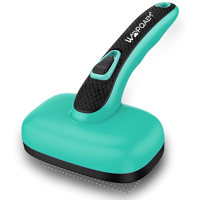 Self Cleaning Slicker Brush for Dog and Cat Shedding | Skin Friendly Deshedding Brush for Short or Long Haired Dogs & Cats, One-Click Retractable for Easy Cleaning Flying Hair