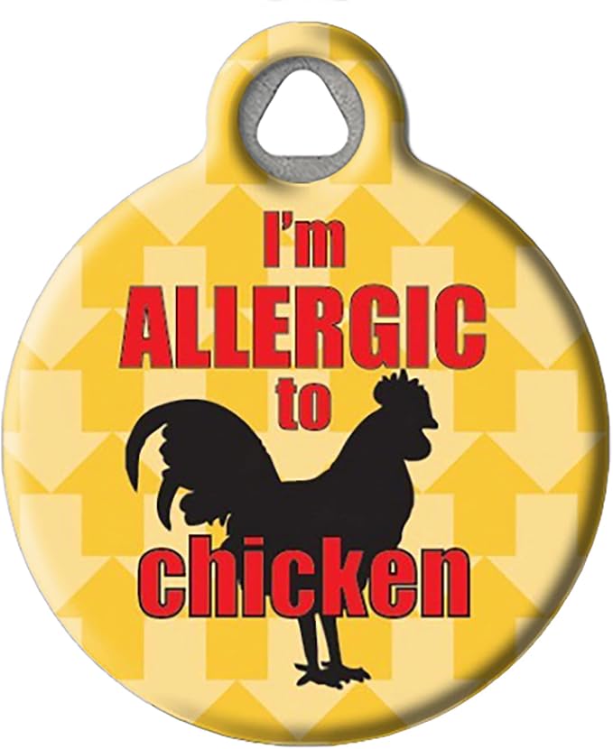 Medical-Alert Tag, Custom Pet ID Tags for Dogs and Cats, Personalized Dog Tags with Customized Identification Information - I'm Allergic to Chicken - Large