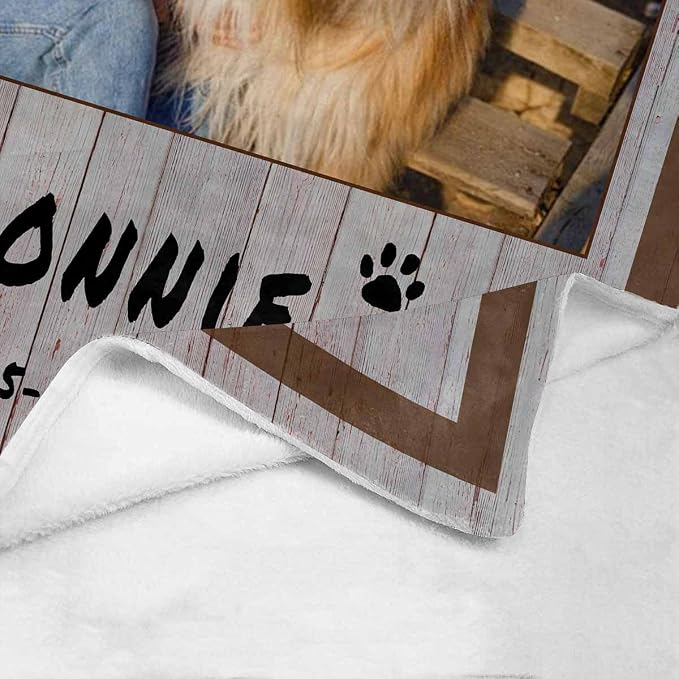 InterestPrint Dog Memorial Blanket Personalized with Pictures and Name, in Loving Memory Blanket for Pets, Personalized Fleece Blankets Gift for Cats Dogs