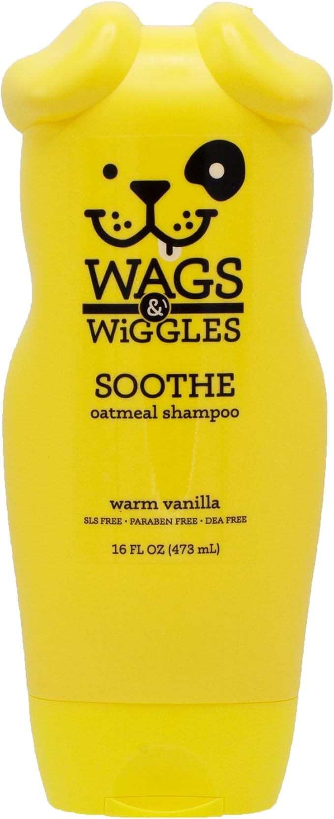 Wags & Wiggles Soothe Oatmeal Dog Shampoo, Warm Vanilla, 16 Oz | pH-balanced colloidal oatmeal formula, for dry, itchy, or sensitive skin, SLS and paraben free daily
