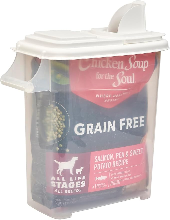 Buddeez Pet Food Storage Dispensers - Dog Food Storage Containers, Cat Food Containers, Bird Seed Containers w/Handle and Flip Lid, 8 Gallon(2 pack)