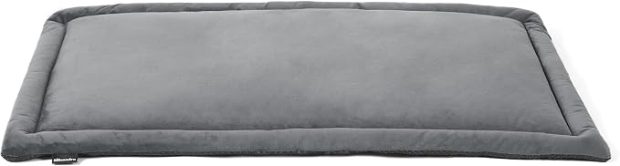 Allisandro Lightweight Waterproof Dog Bed Pad, 1.5" Thick Travel Mat for Crates, Kennels & Elevated Beds, Washable Non-Slip Sleeping Mat for Small to Large Dogs, 24 x 18 Inches, Dark Grey